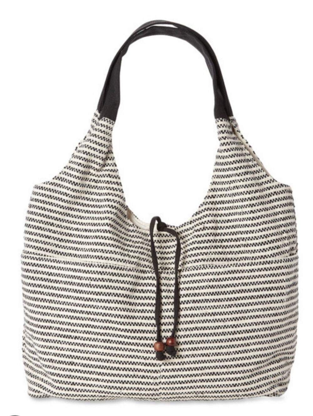 Time And True Women's Black/White Fabric HandBag